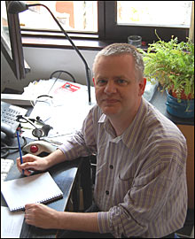 Tim Panton at his desk