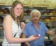 Anke, learning the radio reporter's craft.