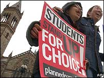 支持堕胎示威者