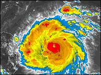 Furacão Felix em foto do satélite GOES. Fonte: Centro Nacional de Furacões dos EUA