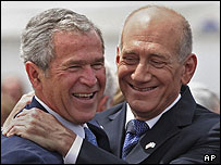 George Bush ve Ehud Olmert