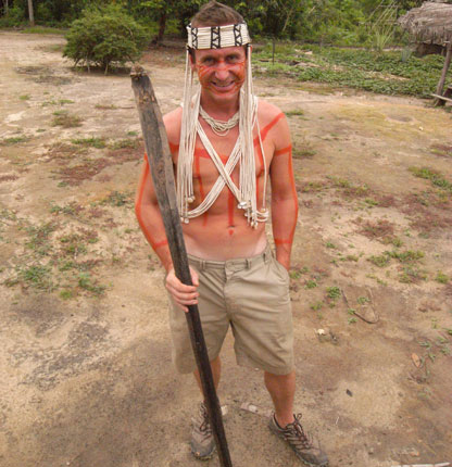 Bruce in traditional Marubo dress