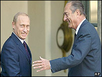 Tổng thống Nga Vladimir Putin và Tổng thống Pháp, Jacques Chirac