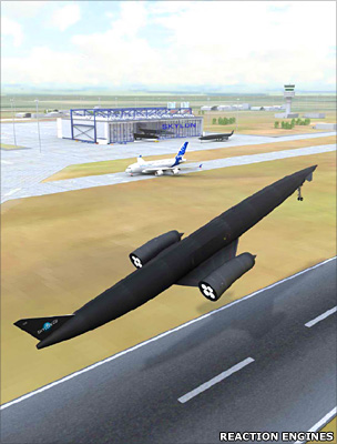 Artist's impression of a Skylon take-off