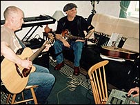 Olly on guitar, Eric 'Ecka' Cox, bass guitar