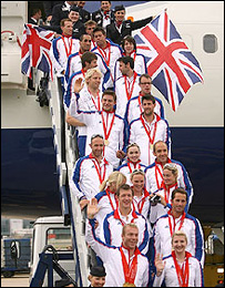 英国奥运队员凯旋而归