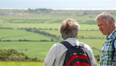 Derek and Bob at the top of Sir Johns Hill looking over the water