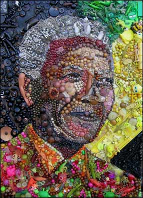 Retrato de Nelson Mandela. Foto: Jane Perkins