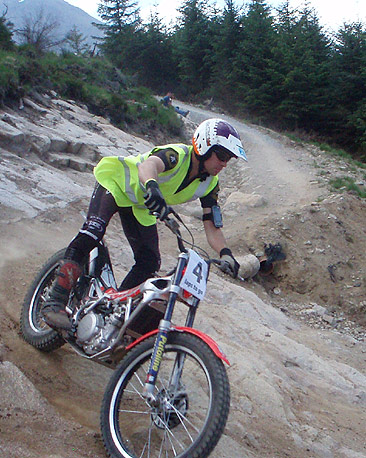 Motorcycle steward in Fort William MTB world cup