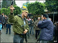 Palestinští ozbrojenci ve městě Tulkarem