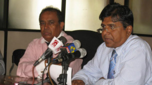 Wijedasa Rajapakshe, PC, addressing a press briefing (file photo)