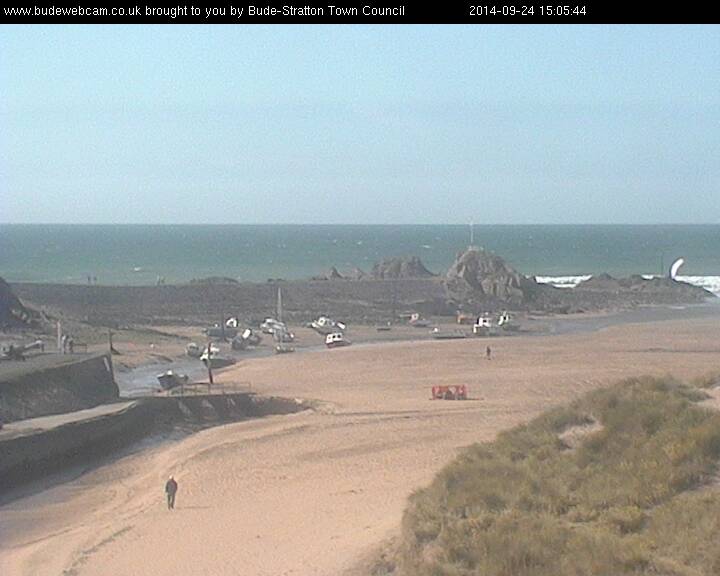 View overlooking the breakwater at Bude