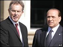Tony Blair and Silvio Berlusconi