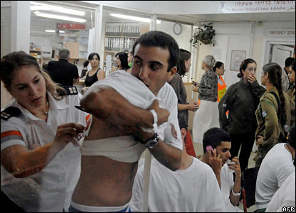 Wounded soldiers being treated