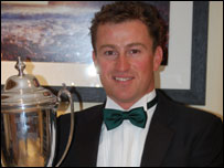 Phil Sharp with his Sportsperson of the Year award