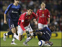 Cristiano Ronaldo, em partida do Manchester United