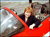 Sue Henderson in a Red Arrows plane