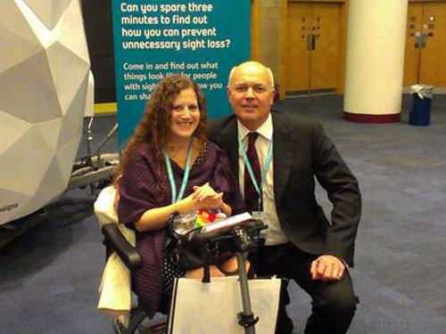 Disability campaigner Kaliya Franklin with Secretary of State for Work and Pensions Ian Duncan Smith