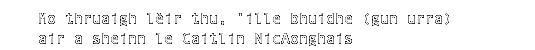 Mo thruaigh leir thu, 'ill bhuidhe