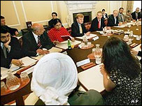 ديدار رهبران مسلمانان بريتانيا با تونی بلر