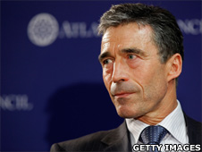 North Atlantic Treaty Organization Secretary General Anders Fogh Rasmussen at the Atlantic Council, 28 September 2009 in Washington, DC