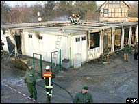 Abrigo incendiado na Alemanha