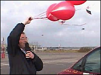 The balloons are released