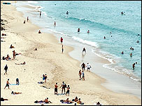 Avustralya'da bir plaj