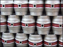 Barrels in the back garden of Full Mash Brewery