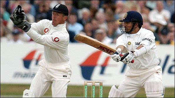 Alec Stewart and Sachin Tendulkar, England v India 2002