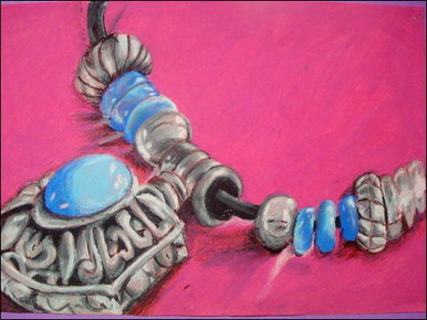 Pastel drawing of necklace