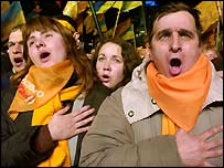 Příznivci Viktora Juščenka