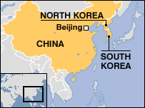 Mapka regionu - Čína a její sousední země Severní a Jižní Korea