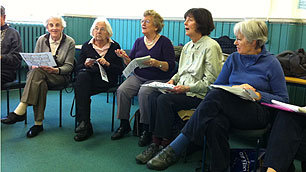 A lip reading class at Richmond Adult Community College