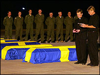 تابوت های قربانيان سوئدی خيزاب سونامی 