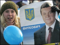 Volební plakát s Viktorem Janukovyčem