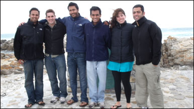 US fans at Cape Agulhas in South Africa