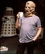 Terry Molloy drinking black food dye