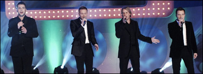 Westlife singing on a TV show