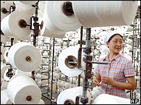 Çin'de tekstil işçisi