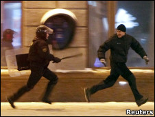 Минск, разгон акции оппозиции