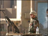 Irak'taki bir Amerikan askeri