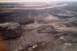 Aerial view of the oil sands of Alberta