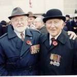 All is forgiven Mick! Mick (on right) and Ron at AJEX Parade, Whitehall, November 1992
