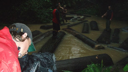 Matt N filming the log spinning
