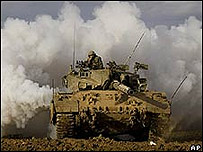 Tanque israelense na fronteira com a Faixa de Gaza