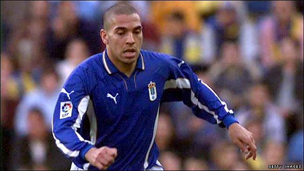 Stan Collymore in action - albeit very briefly - for Oviedo