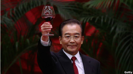 中国总理温家宝在中国国庆63周年酒会上（29/09/2012）