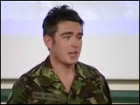 Senior Aircraftman Paul Goodfellow giving talk