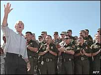 Presidente americano, George W. Bush, na fronteira com o México